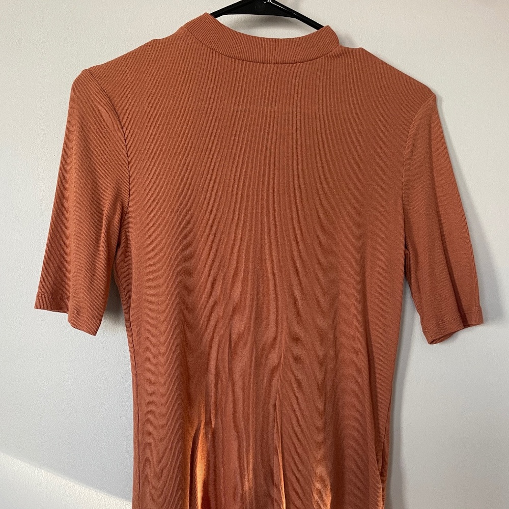 A New Day Mock Neck Short Sleeve Ribbed Top | Small